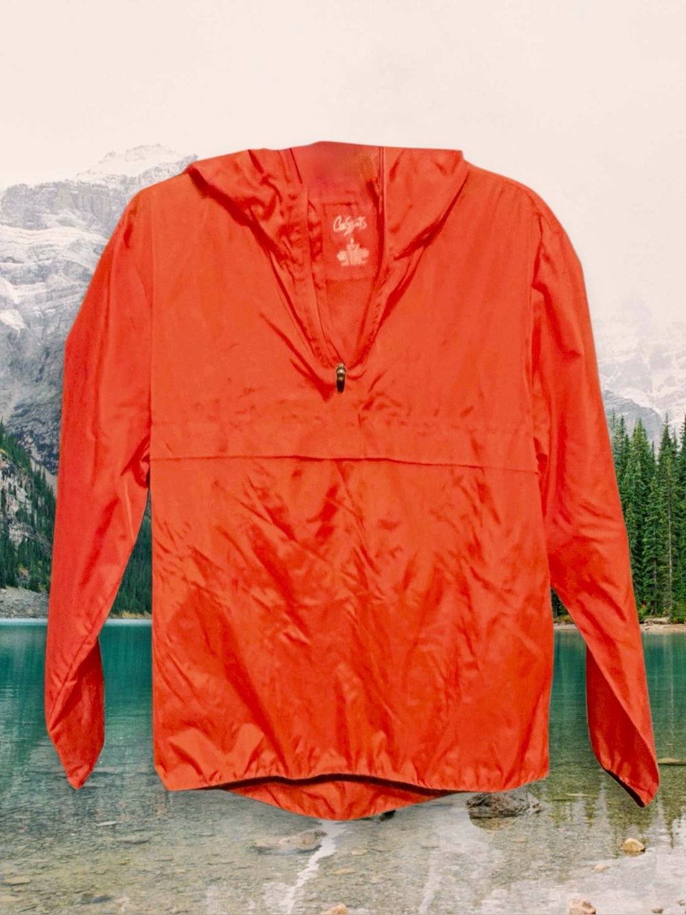 City Streets Bright Orange Red Lightweight Shell Jacket size Medium